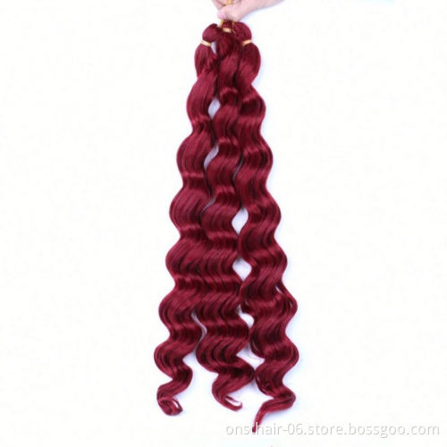 MYZYR Crochet Braids Deep Wave Twist Braiding Hair Extension Synthetic Bulk Hair Soft Ombre Color Brown Blonde